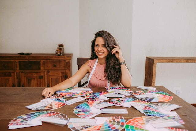 women with color palette